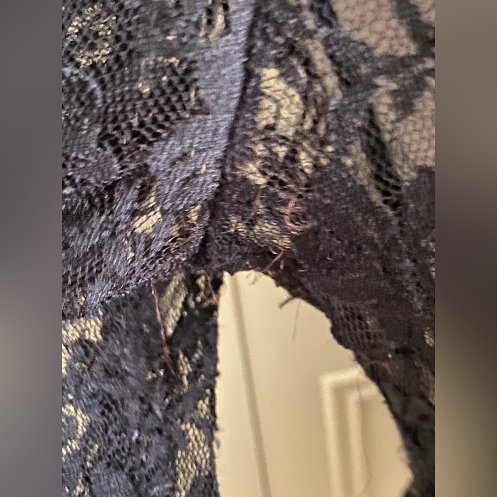 Twenty One sheer black lace long sleeve blouse - Picture 3 of 15